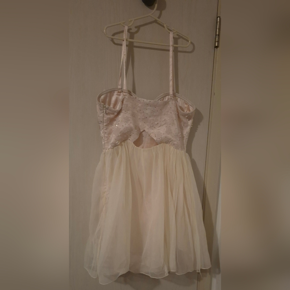 Parisian Collection Lace & Tulle Party Dress — Blush Champagne (Size S/P) - Picture 2 of 7